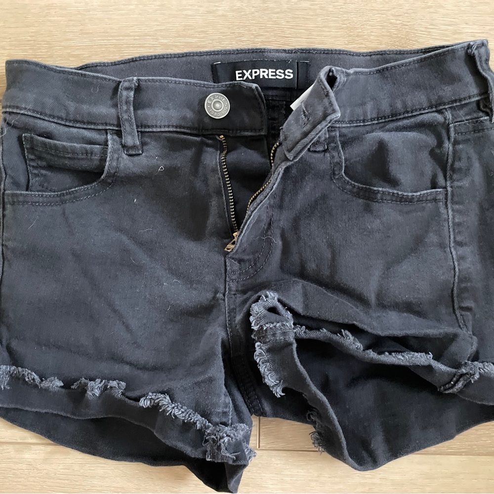 Express Dark Denim Jean Shorts